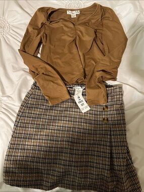 Knitworks Camel Brown Twist-Front Top